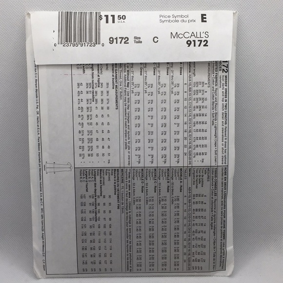 9172 McCalls Vintage 1 Hour Dress Sewing Pattern Sizes 10-12-14 Uncut 1998 - Picture 3 of 4